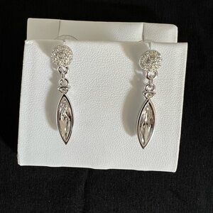 Swarovski Rhodium Plated Drop Crystal Earrings